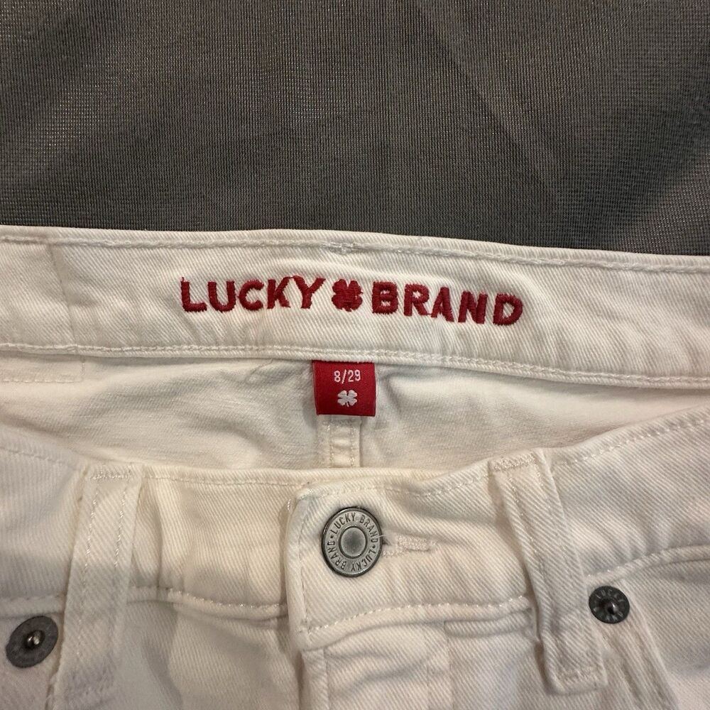 Lucky Brand Jeans Sweet Mid Rise Crop Straight Leg Stretch Womens 8x29 White - Picture 6 of 12